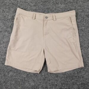 TASC Shorts Mens 34‎ Khaki Tailored Bamboo Viscose Blend Lightweight Casual